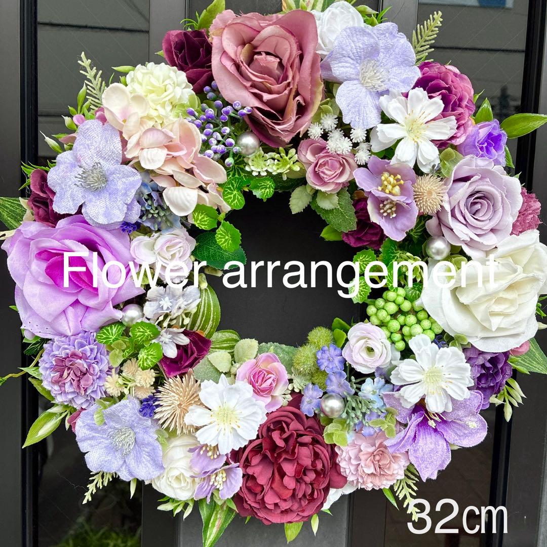 チューリップ✳️フラワーリース✳️Blue &purpleの2点❤️玄関リース☆