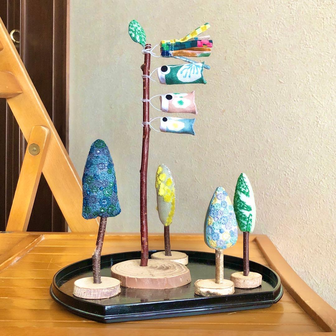 「skyful」他ミナペルホネンのテキスタイルで作った「ミナの森の鯉のぼり」