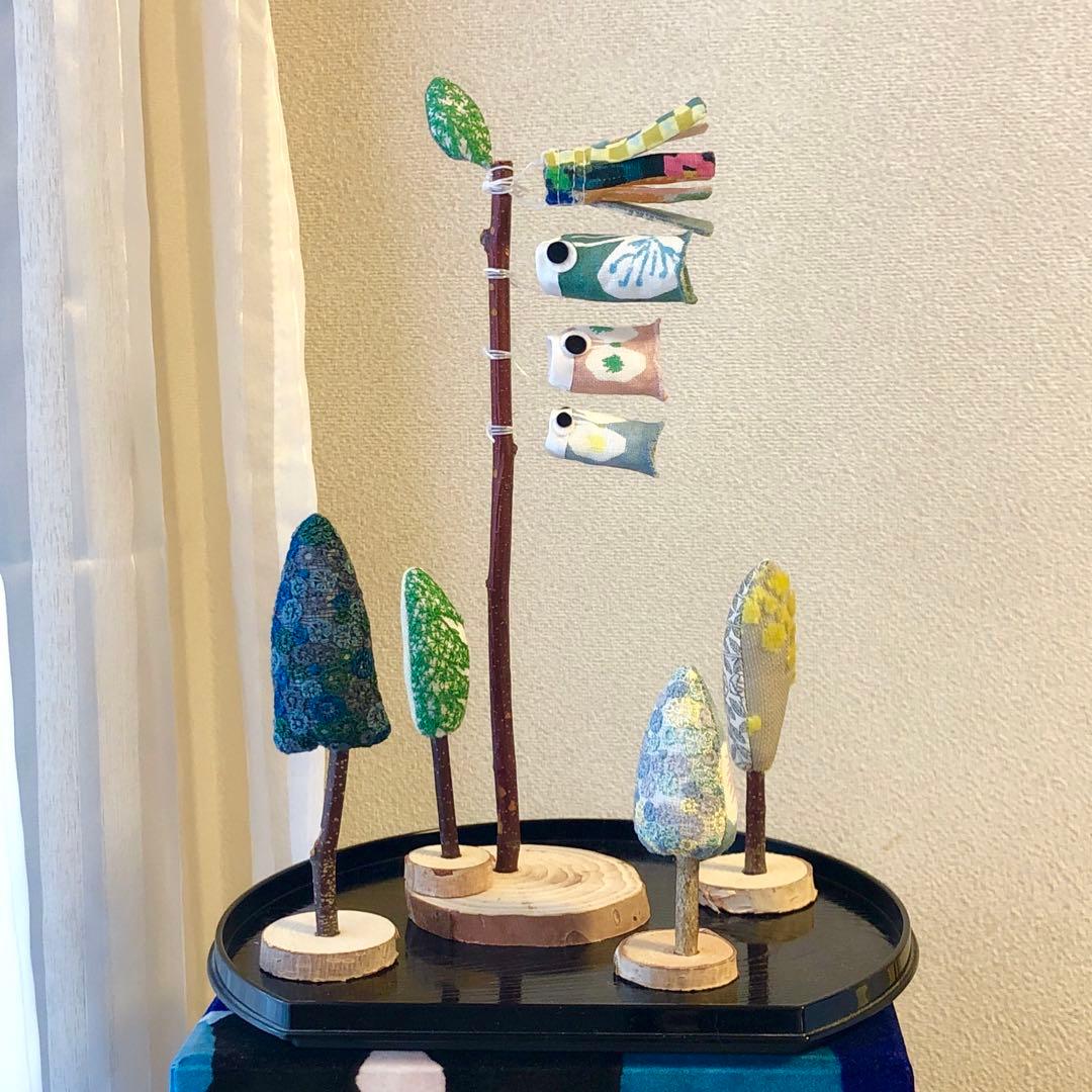 「skyful」他ミナペルホネンのテキスタイルで作った「ミナの森の鯉のぼり」