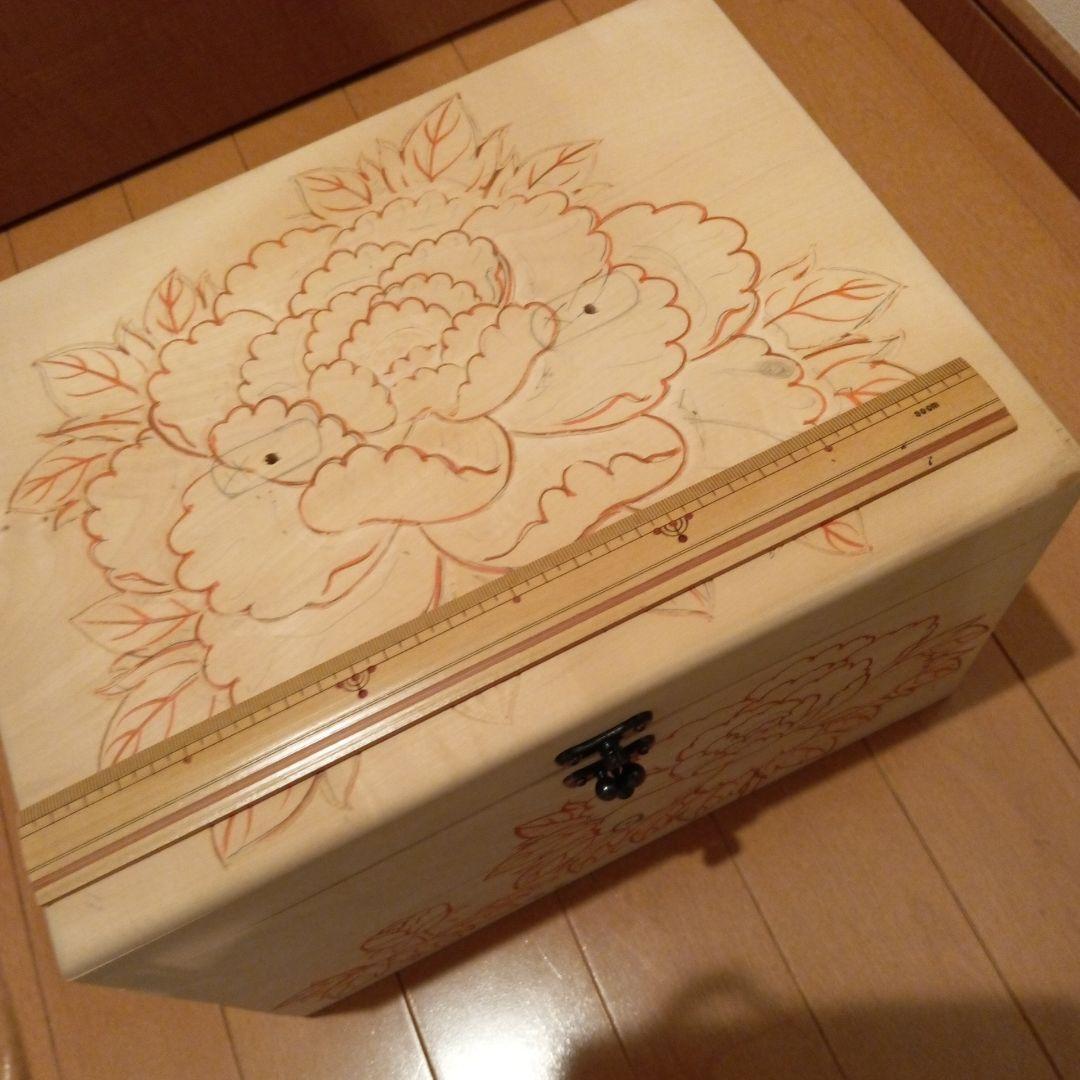 鎌倉彫り木地 木彫材料 裁縫箱キット木工