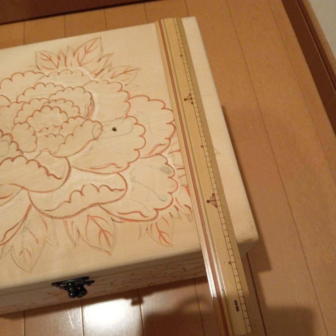 鎌倉彫り木地 木彫材料 裁縫箱キット木工