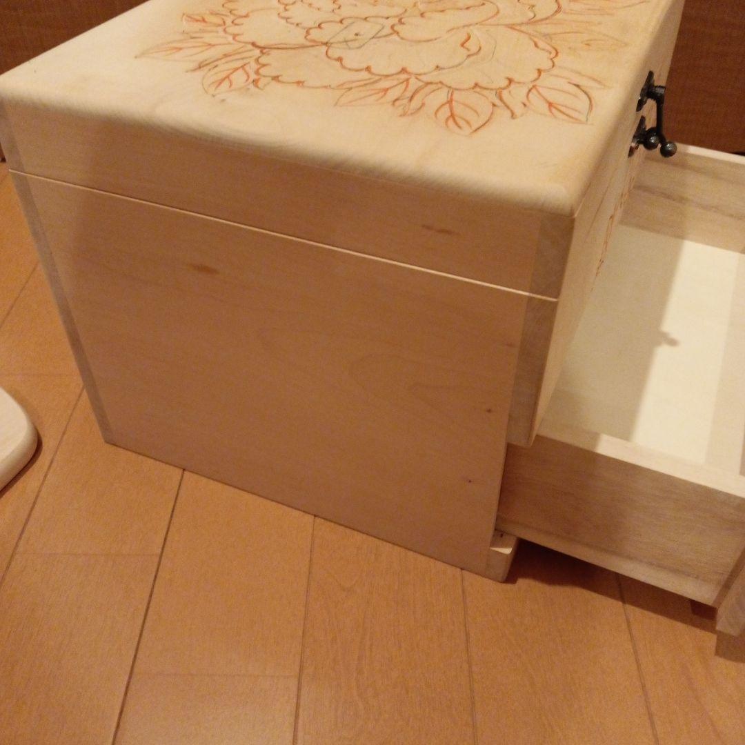鎌倉彫り木地 木彫材料 裁縫箱キット木工