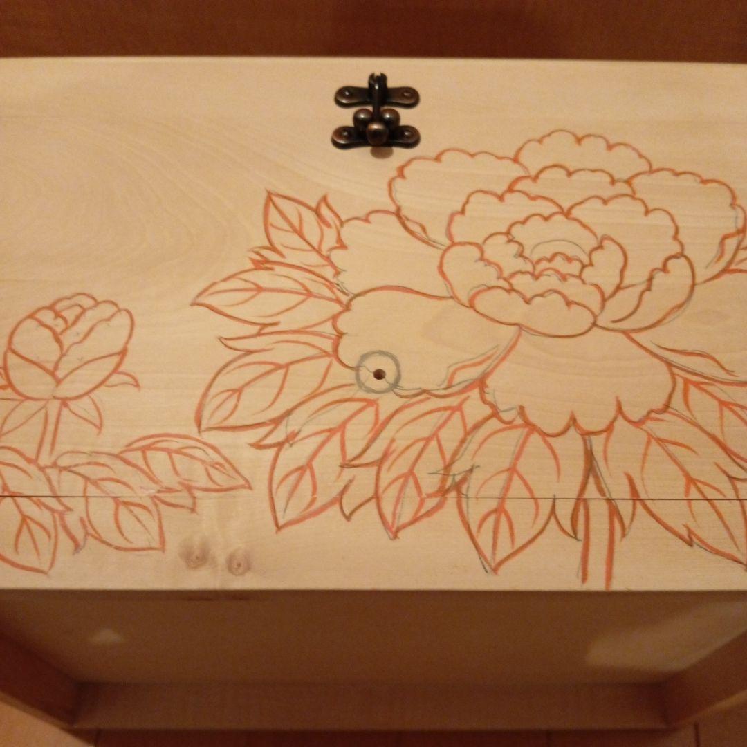 鎌倉彫り木地 木彫材料 裁縫箱キット木工