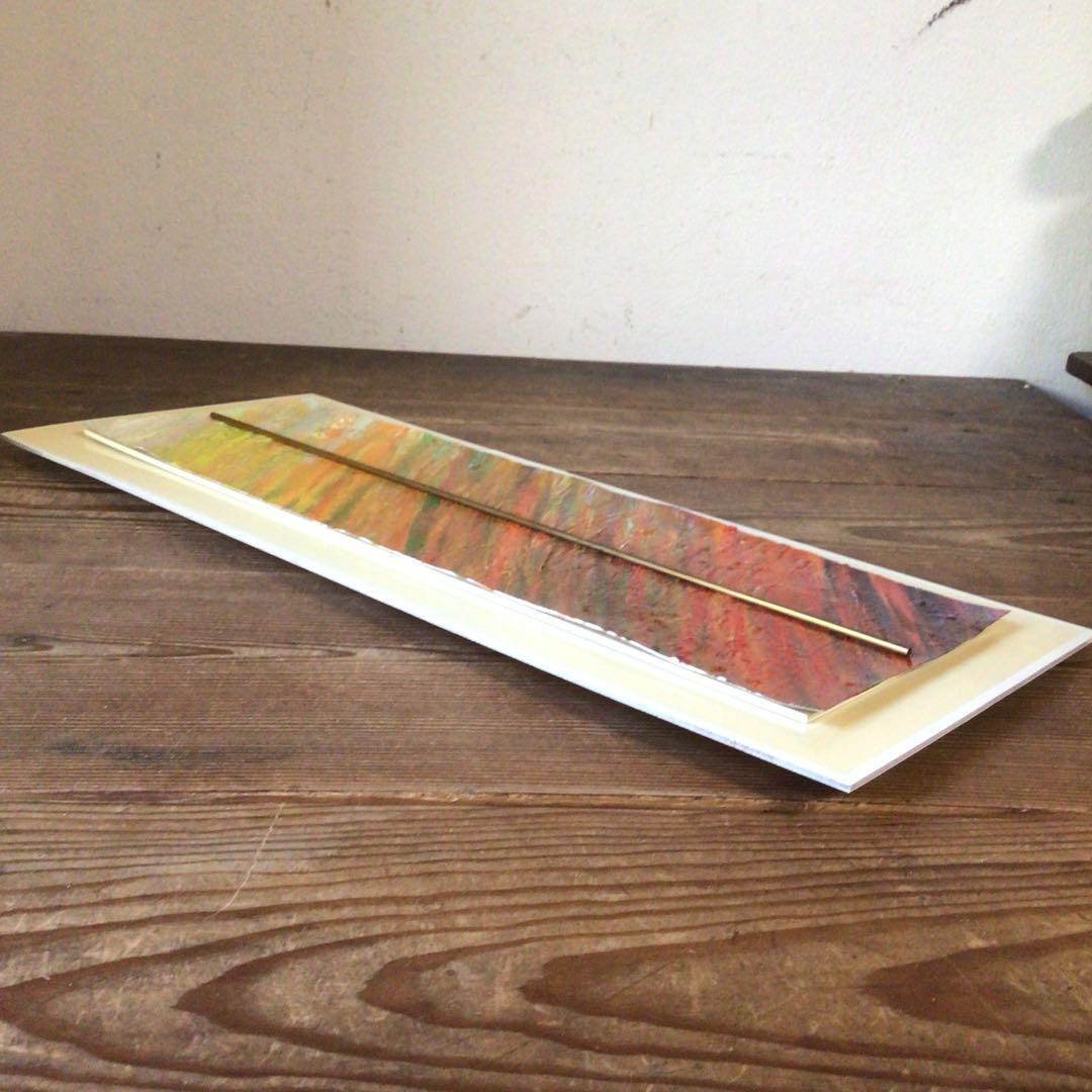 No3827額装　作者不詳　抽象画　サイン有　絵画　美術　アート　芸術　送料無料