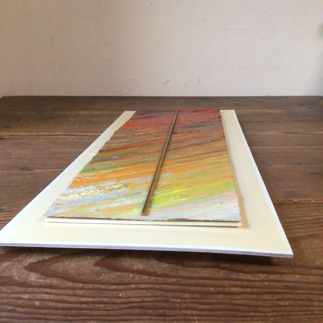 No3827額装　作者不詳　抽象画　サイン有　絵画　美術　アート　芸術　送料無料