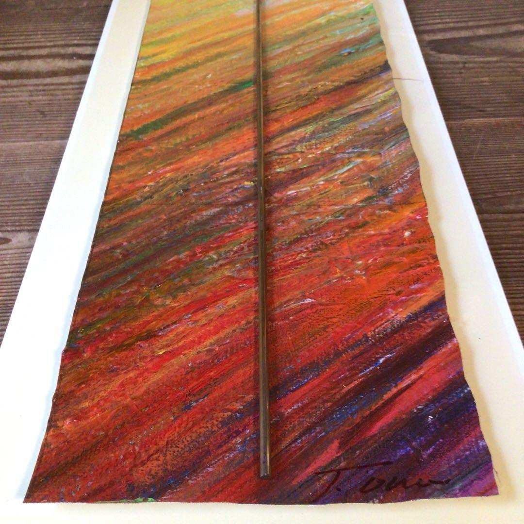 No3827額装　作者不詳　抽象画　サイン有　絵画　美術　アート　芸術　送料無料