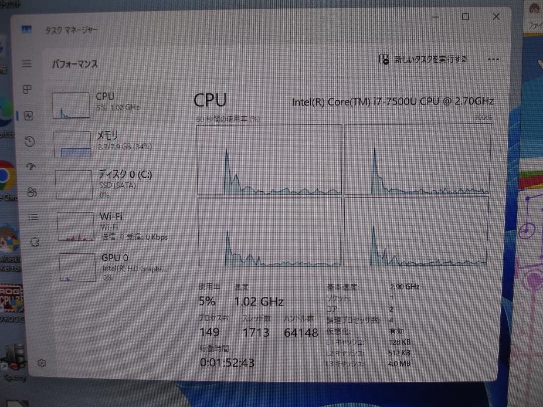 Windowsデスクトップ NEC/PC-DA770GAW/i7-7500U/256GB/8GB/Win11
