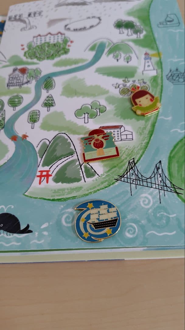 ●　旅する絵本 Shinichi Katoh　ピンバッジ　7点付き