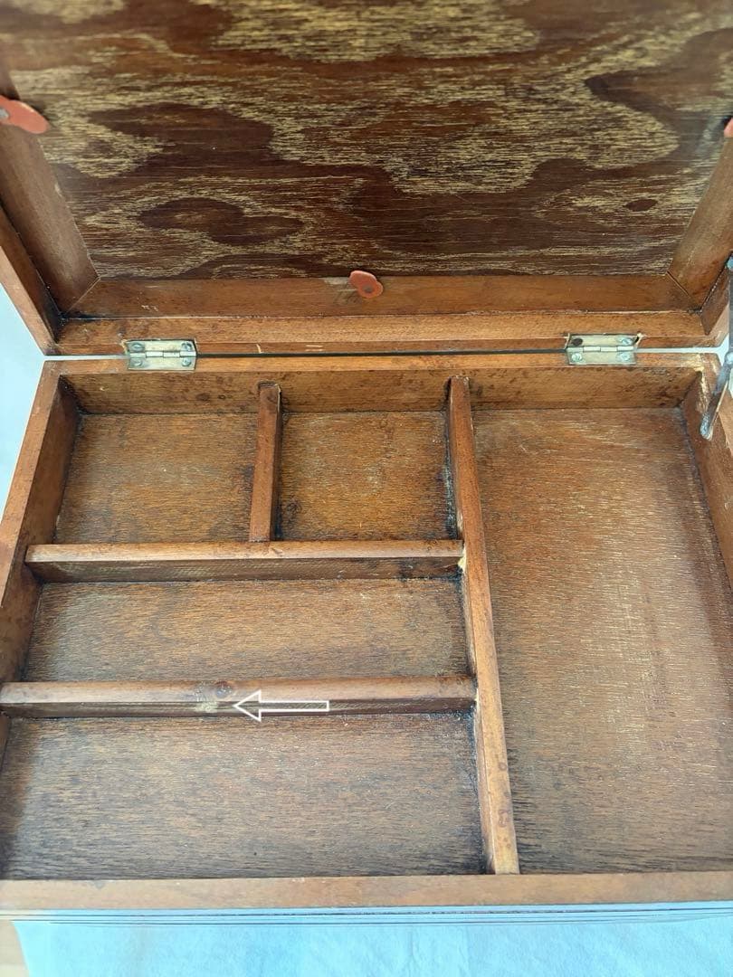 木製整理箱　宝石箱　裁縫箱　小物収納　昭和　ヴィンテージ