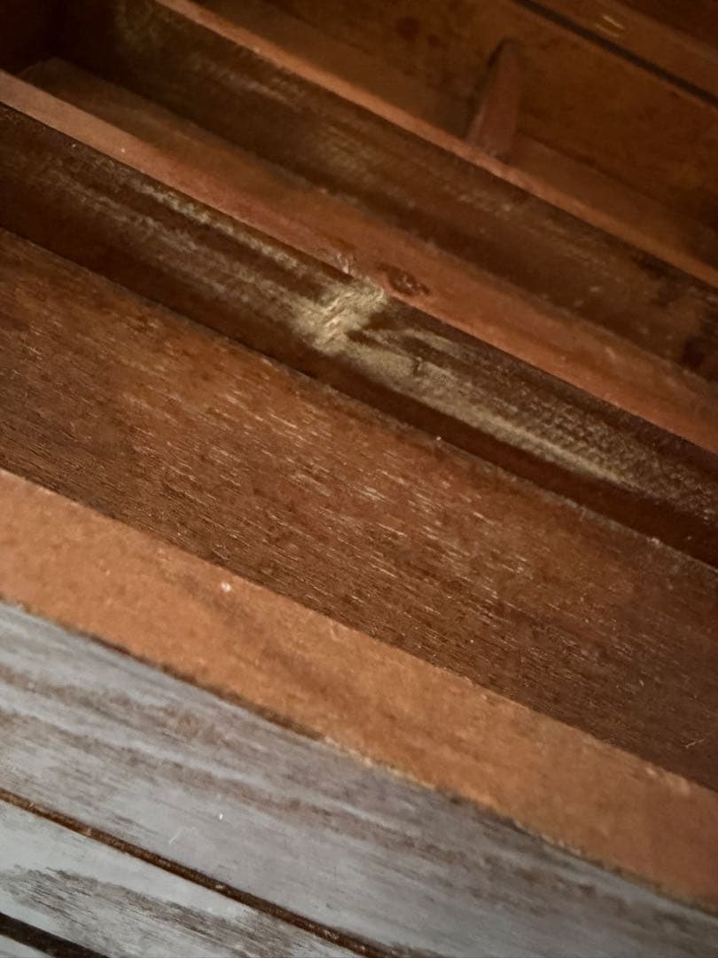 木製整理箱　宝石箱　裁縫箱　小物収納　昭和　ヴィンテージ