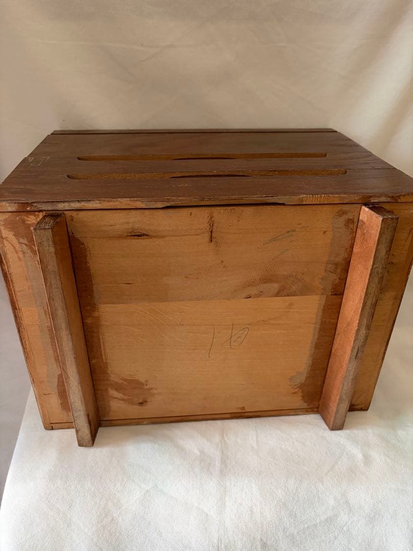 木製整理箱　宝石箱　裁縫箱　小物収納　昭和　ヴィンテージ