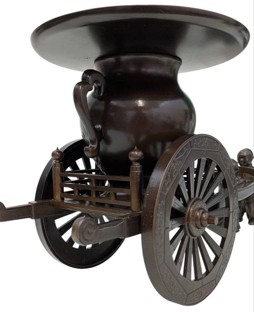 伝統美術 花車 御所車型花器