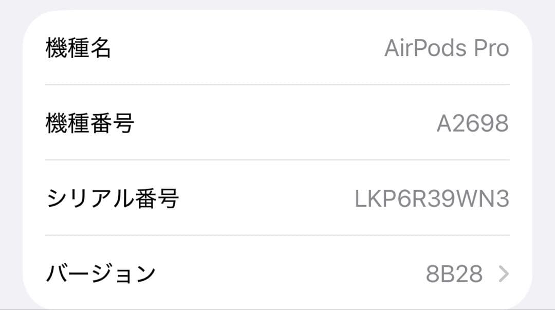 AirPods Pro 第２世代ライトニング A2698