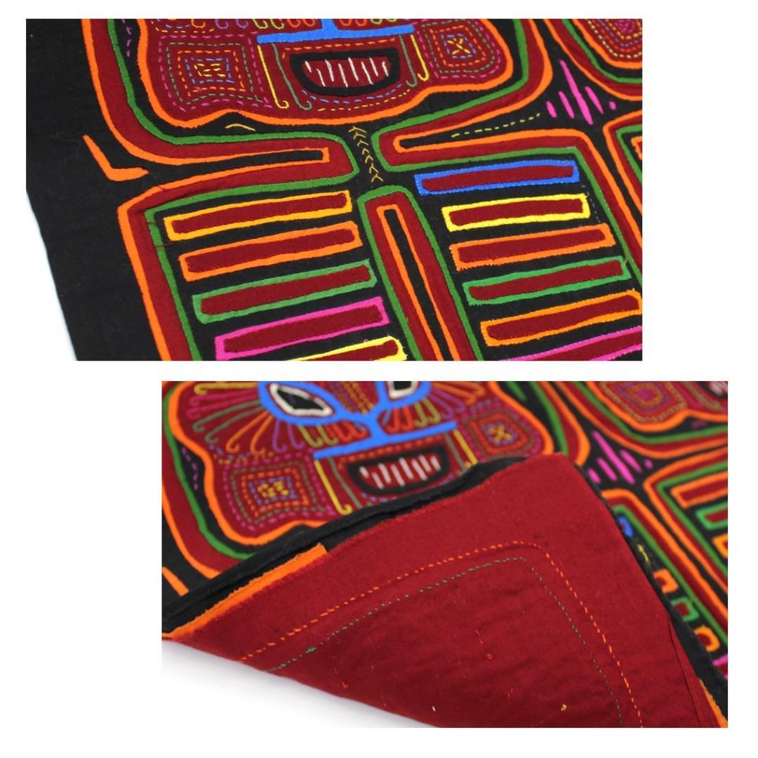 413モラ布　パナマ　古布　クナ族　アップリケ　民族衣装　民芸品　世界の布