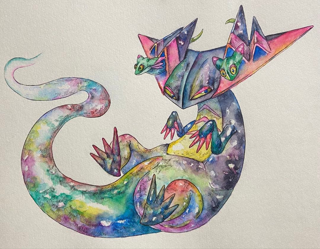 ポケモン ドラパルト 手描き イラスト A4大サイズ