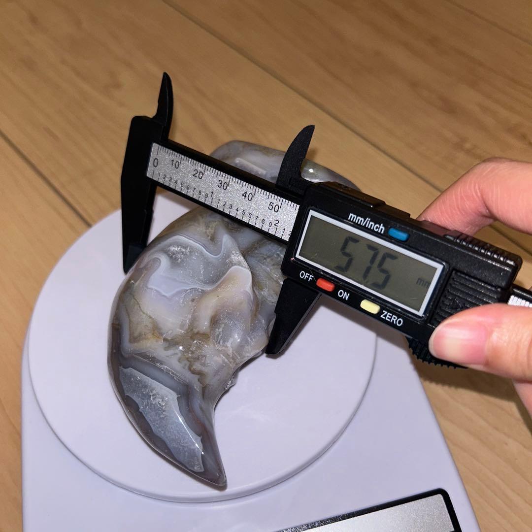 パープルモスアゲート 月 スカル 天然石 456g