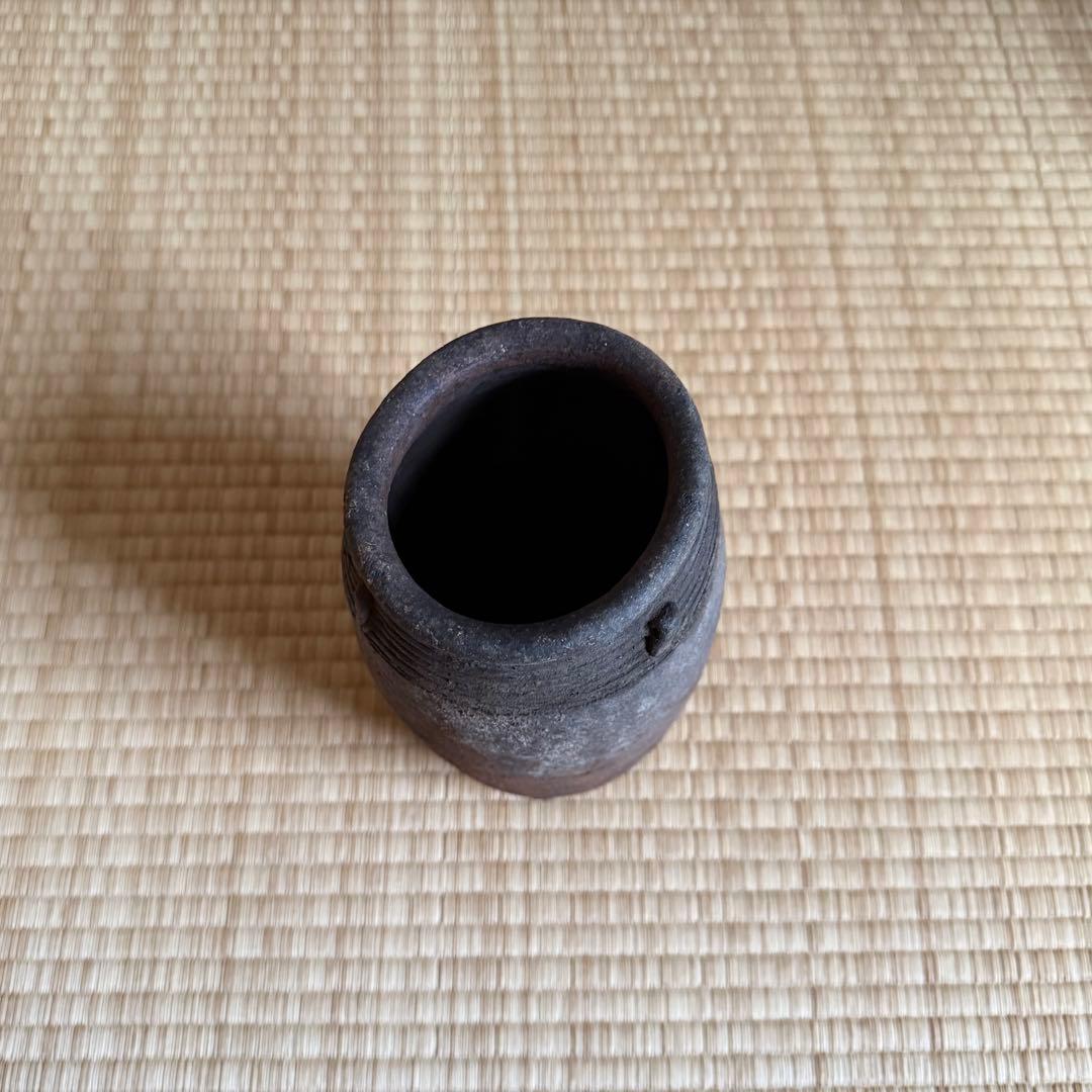 南蛮 能野焼 筒花入 旅枕 壺 江戸時代 種子島焼 南蛮焼 古薩摩 古美術 骨董