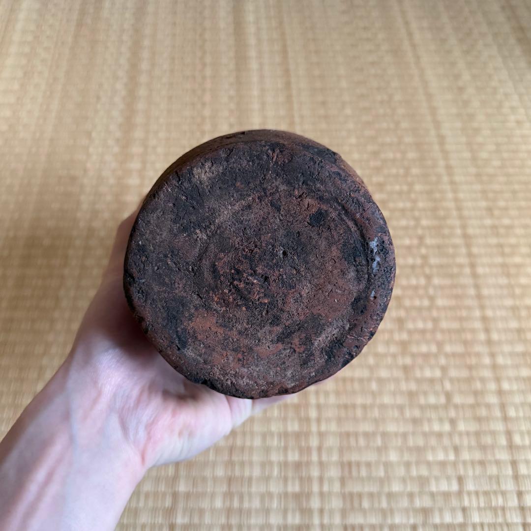 南蛮 能野焼 筒花入 旅枕 壺 江戸時代 種子島焼 南蛮焼 古薩摩 古美術 骨董