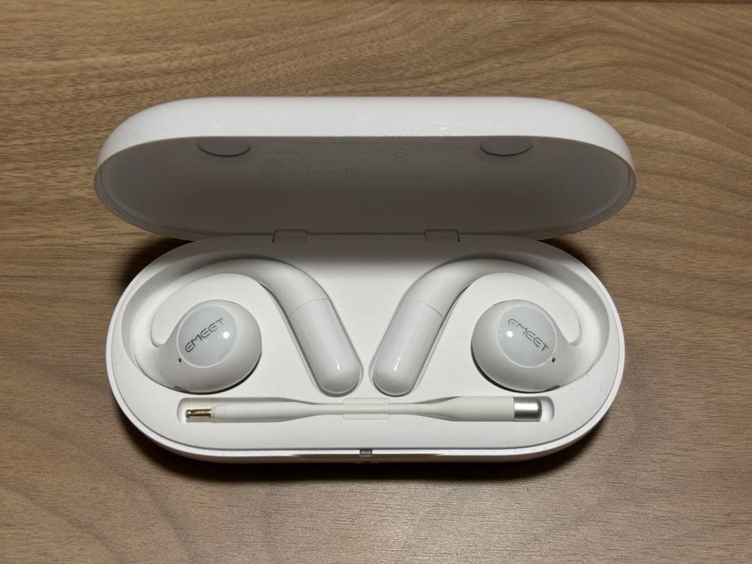 EMEET AirFlowワイヤレスイヤホン ホワイト 充電ケース付き