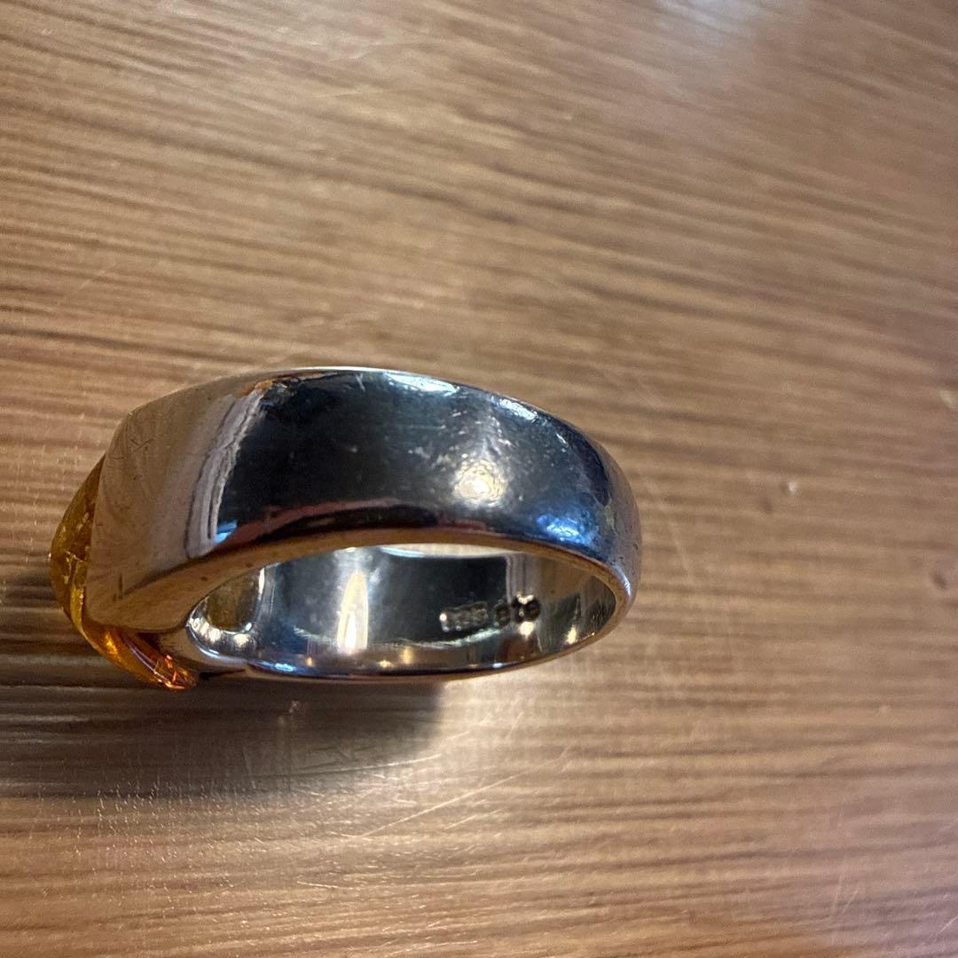 ete 銀925の琥珀リング