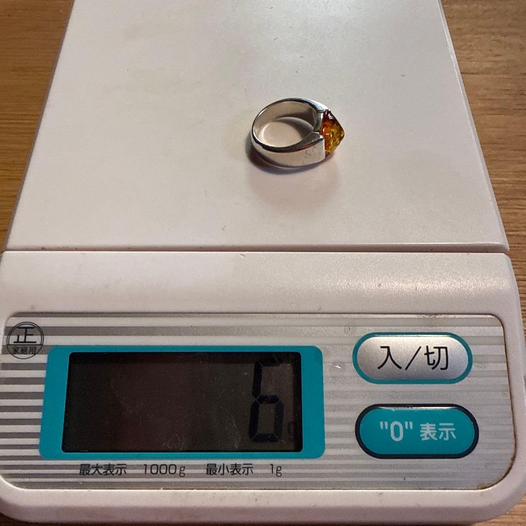 ete 銀925の琥珀リング