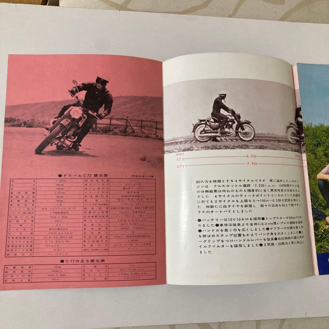 Honda Dream レトロ印刷物 1960年代　バイクカタログ　C72