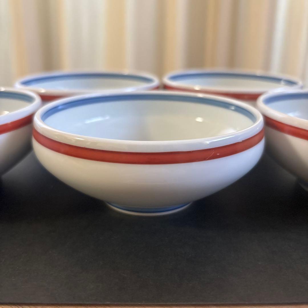源右衛門　紺朱筋の取鉢　5個セット