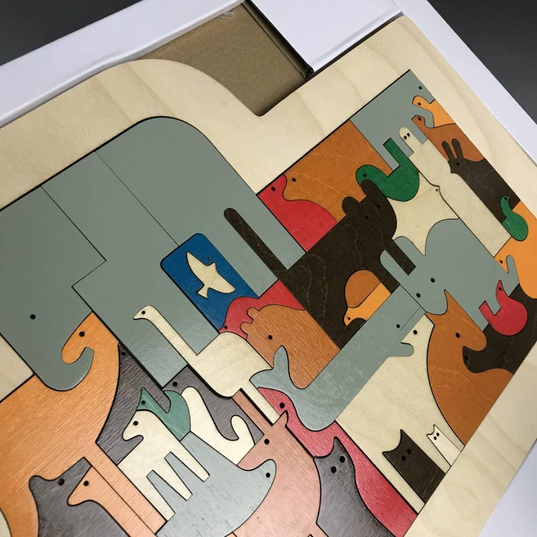 e Luck (ジョージラック) 大きな木製 動物パズル