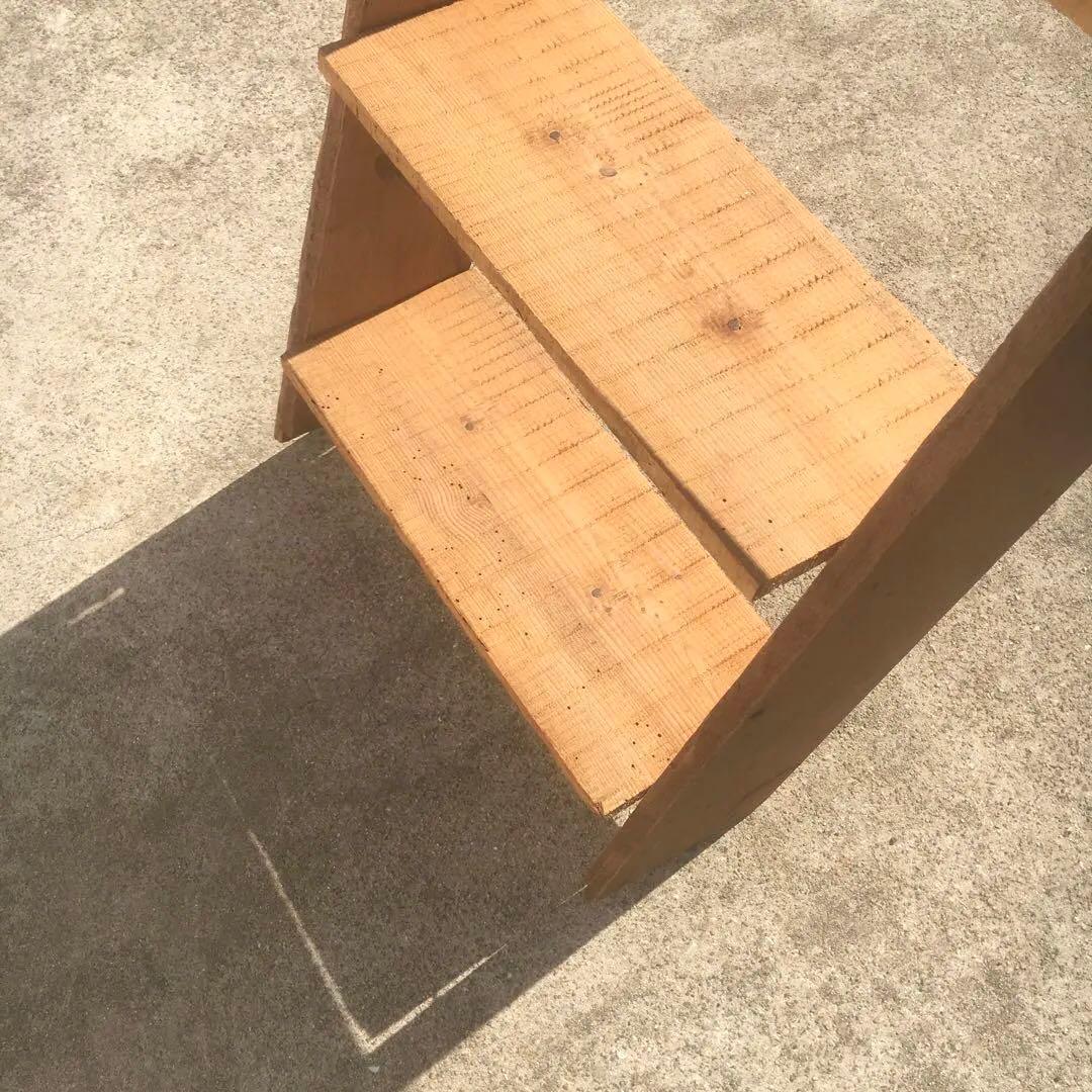 ガーデン　インテリア　ラダーシェルフ　3段ラック　木材　古材　シャビー