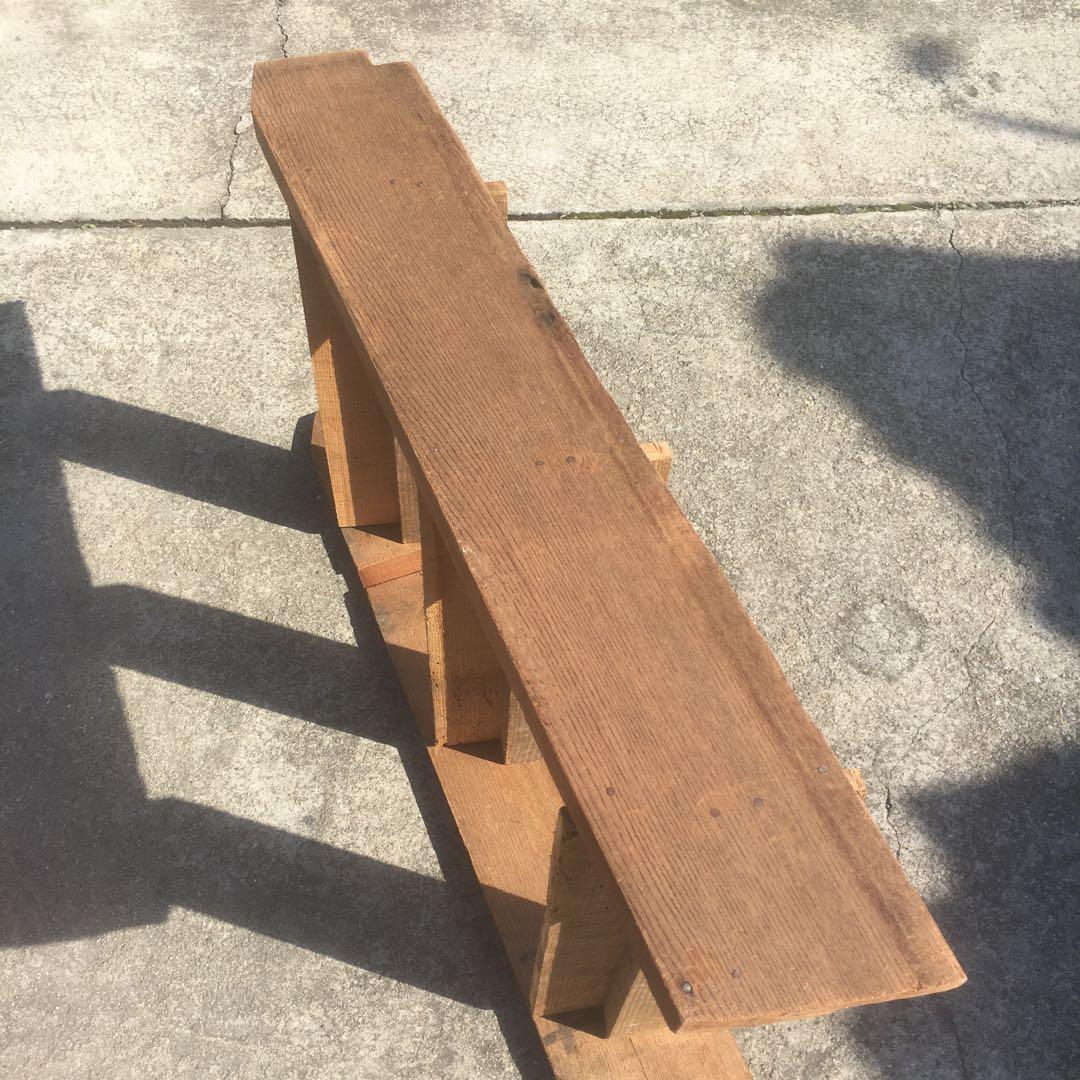 ガーデン　インテリア　ラダーシェルフ　3段ラック　木材　古材　シャビー