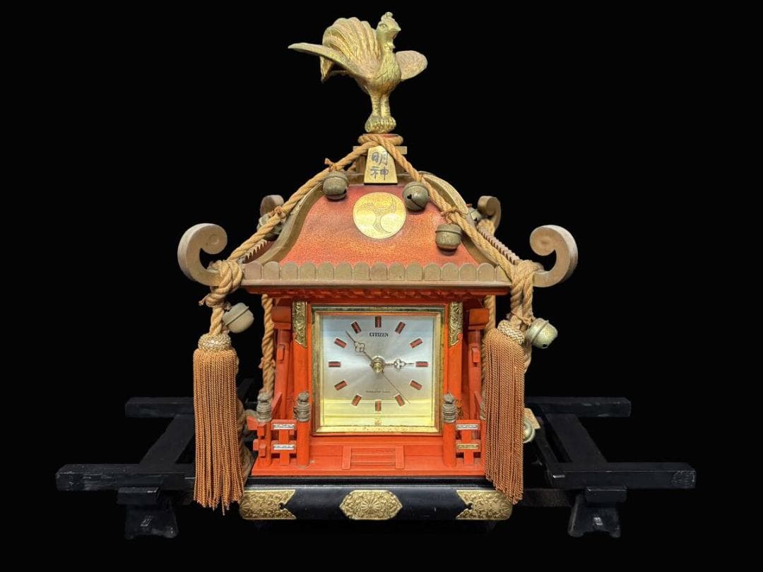仏具 収集品 神輿時計 特注 動作確認済 高39㎝ 幅51㎝ 奥26㎝ 7467
