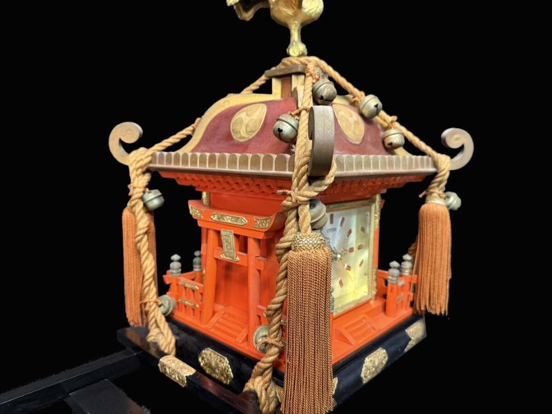 仏具 収集品 神輿時計 特注 動作確認済 高39㎝ 幅51㎝ 奥26㎝ 7467