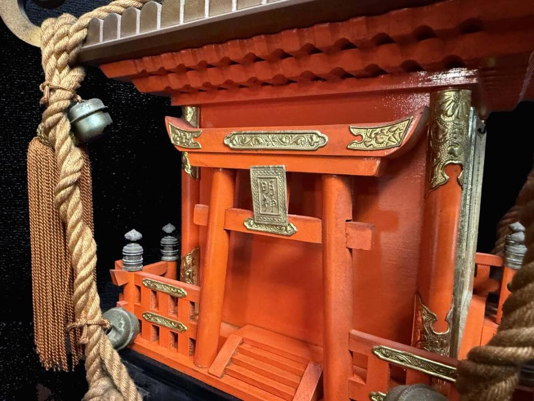 仏具 収集品 神輿時計 特注 動作確認済 高39㎝ 幅51㎝ 奥26㎝ 7467