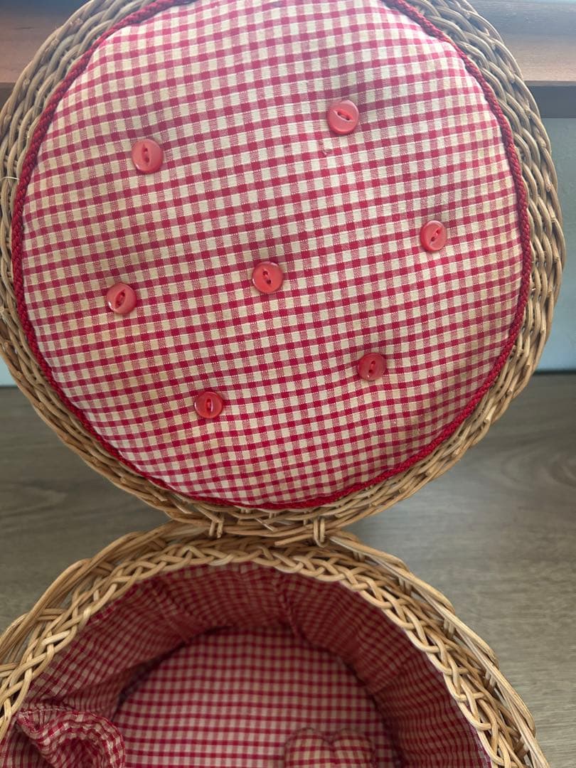 ソーイングバスケット　アンティーク　ビンテージ　かご