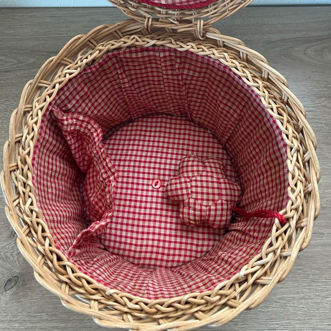 ソーイングバスケット　アンティーク　ビンテージ　かご