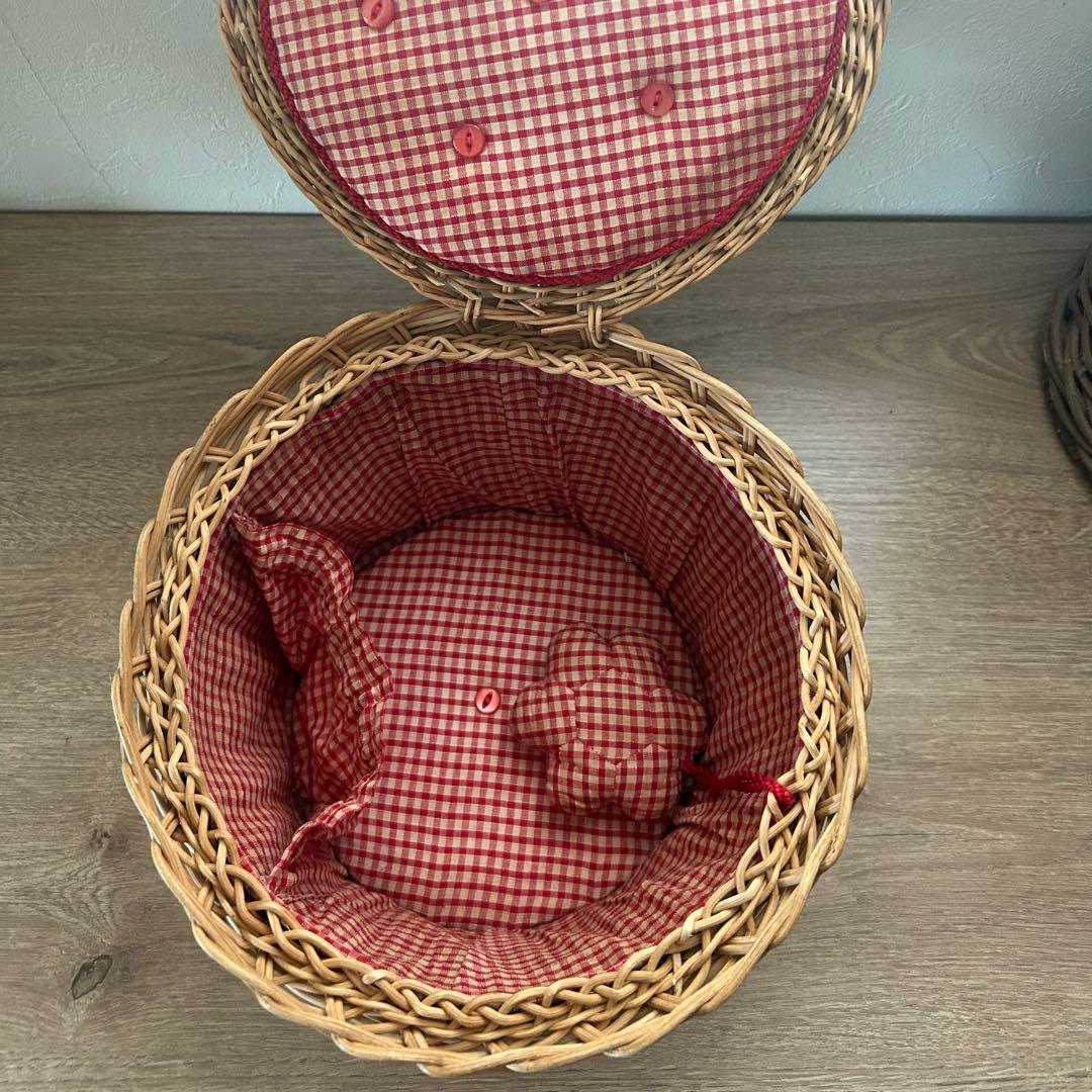 ソーイングバスケット　アンティーク　ビンテージ　かご