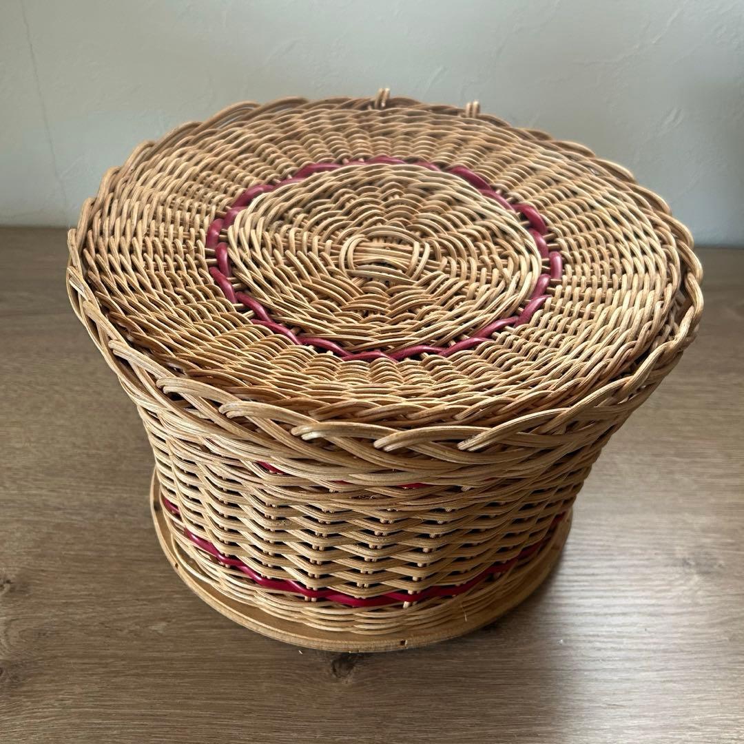 ソーイングバスケット　アンティーク　ビンテージ　かご