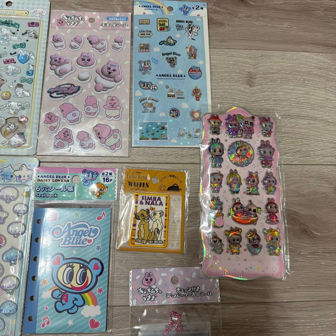 ①エンジェルブルー　シールノート　ディズニーワッペンシール等