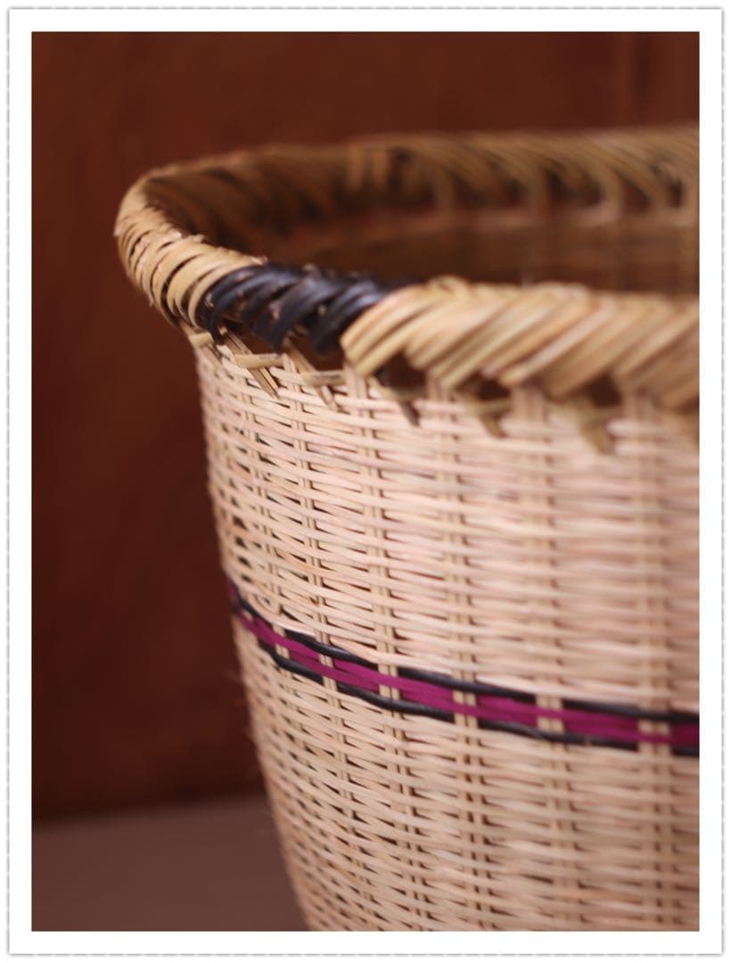 鳥越竹細工 竹籠 鈴竹 岩手 竹かご 丸かご手作り 古民具 竹細工 アンティーク