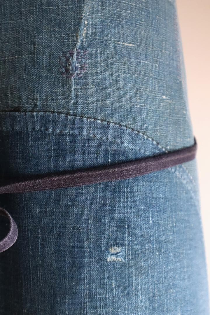 エプロン 1920s French Indigo Linen Apron