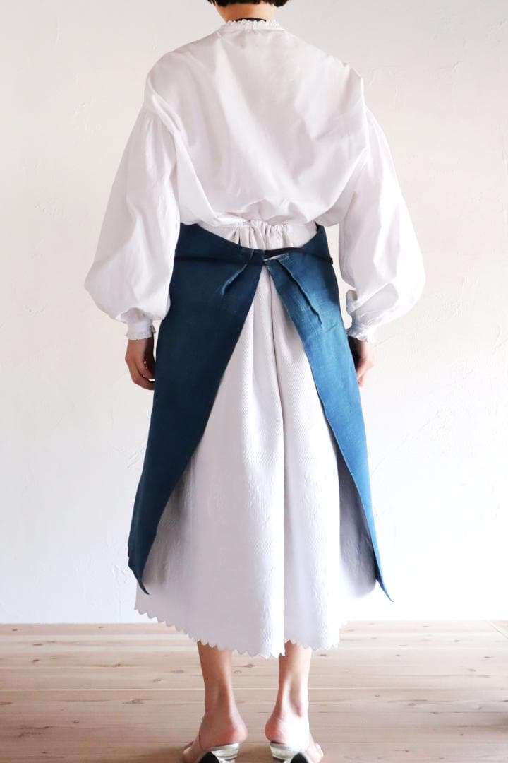 エプロン 1920s French Indigo Linen Apron