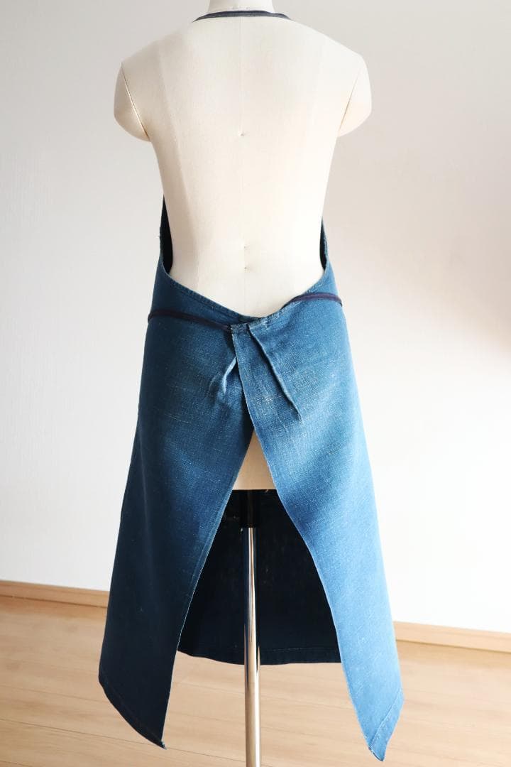 エプロン 1920s French Indigo Linen Apron