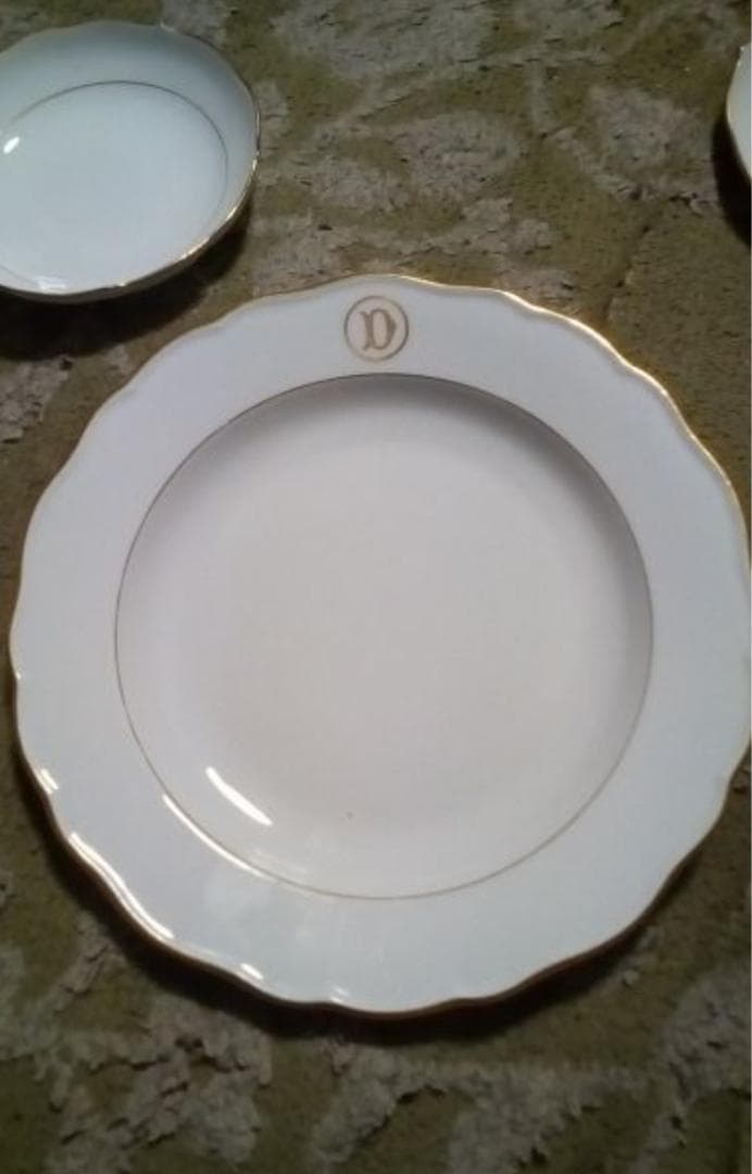 オールドマイセン希少1880年代ボタン双剣陶印皿1枚小皿4枚レア製造番号有り