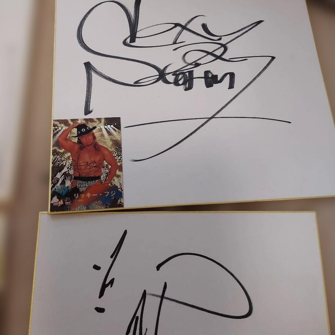 プロレスラー9戦士　直筆サイン色紙9枚　ハヤブサ　保坂秀樹