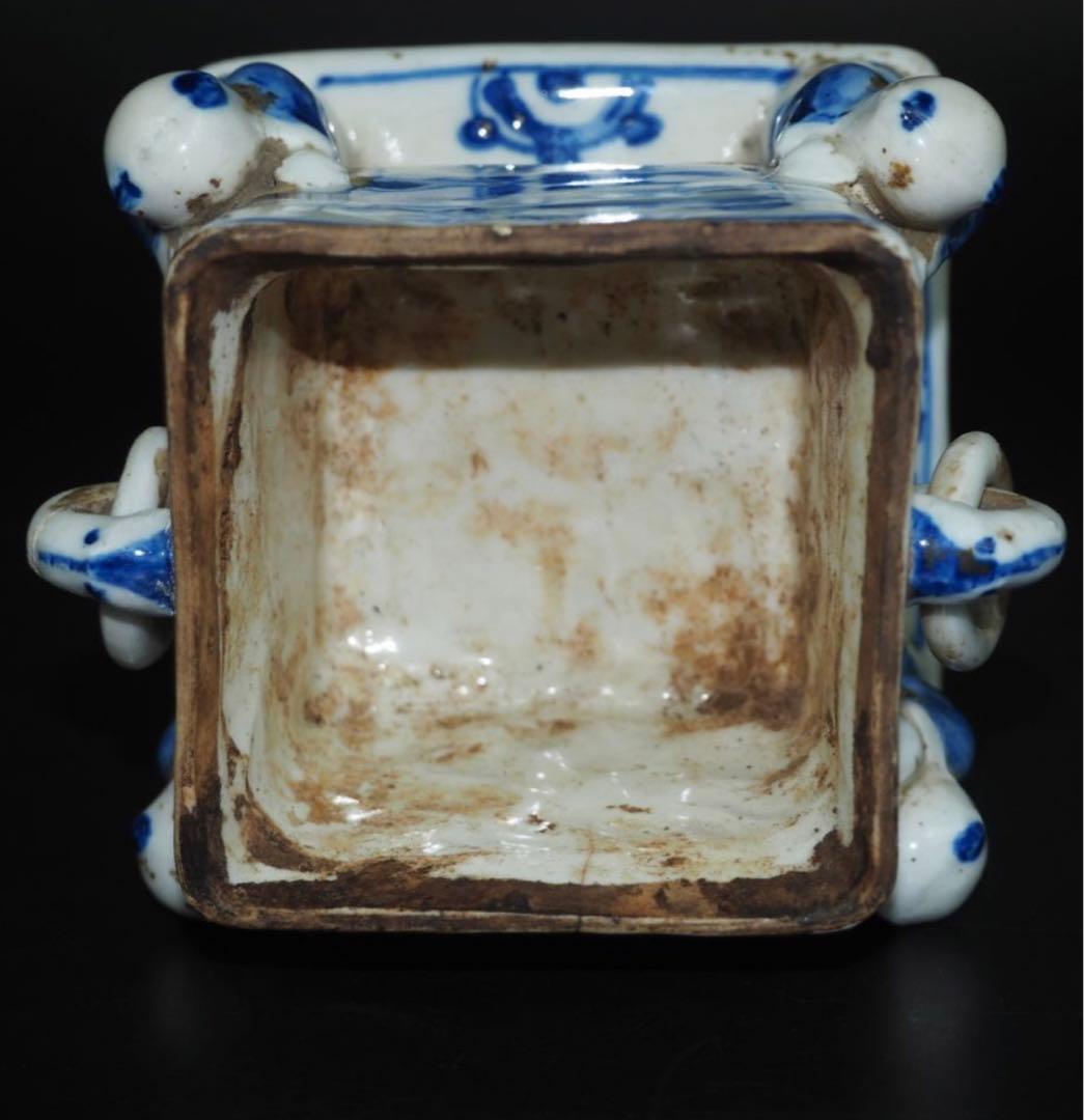 送料無料　『大明成化年製』銘　五童戯亀文香炉