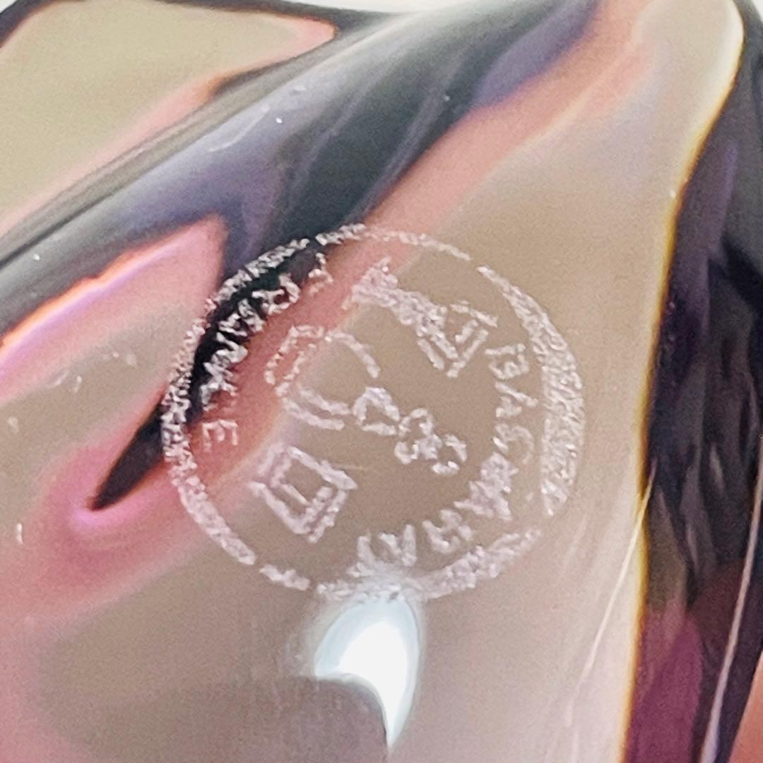 Baccarat バカラ アヒル 鳥 置物 クリスタル フィギュリン パープル