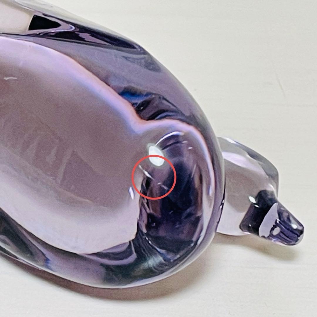 Baccarat バカラ アヒル 鳥 置物 クリスタル フィギュリン パープル