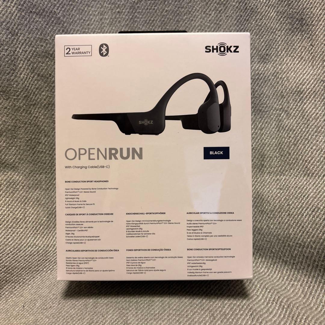 【新品未開封】SHOKZ OPENRUN 骨伝導イヤホン ブラック