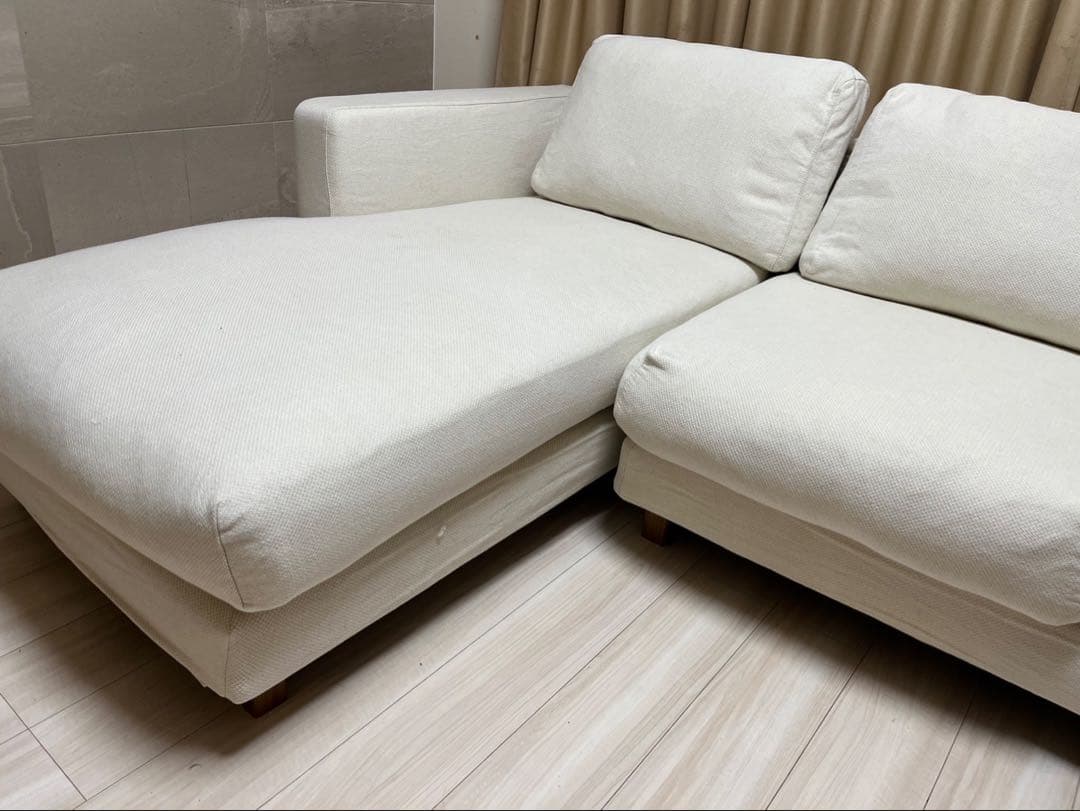 ACTUS カウチソファ 【本体・カウチ別発送のためカウチ側ルート アイボリー