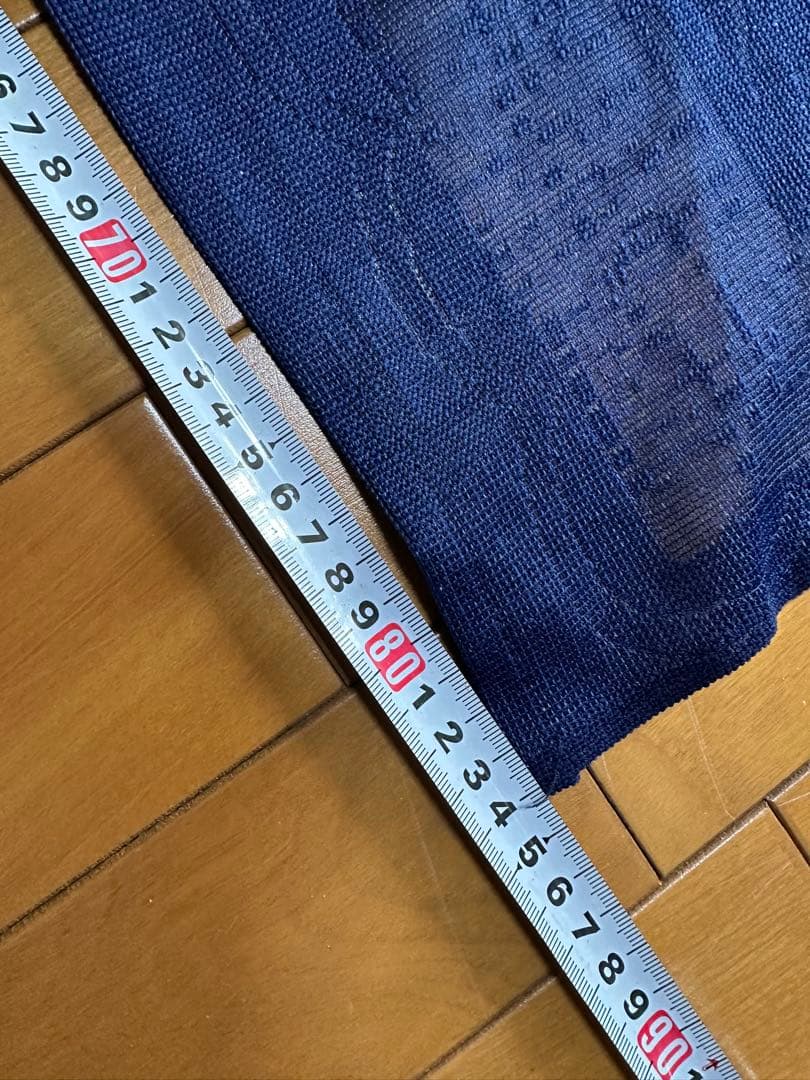 昭和レトロ 年代物 竹柄 レース のれん 和風 濃紺 84cm×138cm